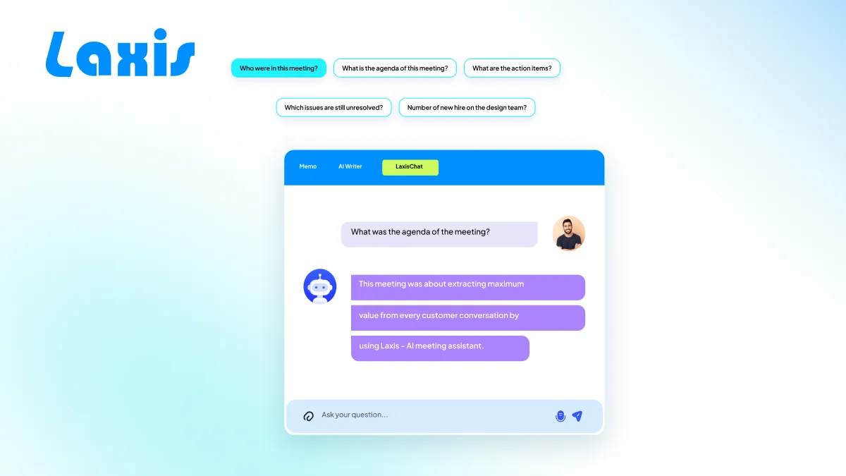 Laxis incorpora funciones tipo ChatGPT a las conversaciones de reunión