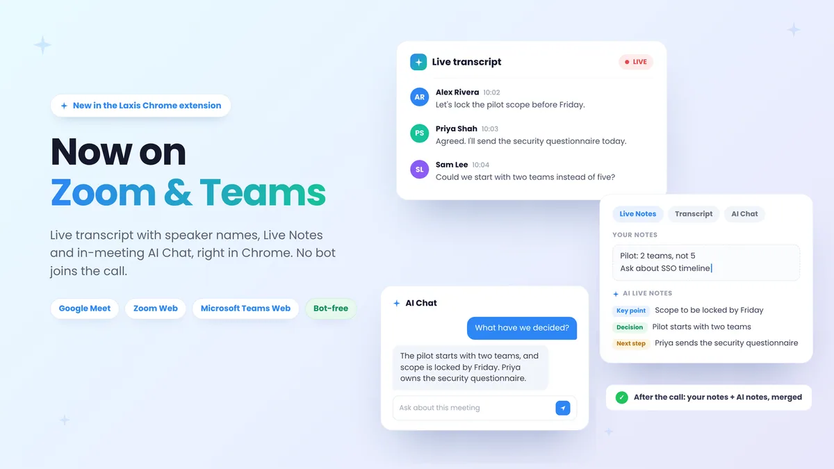 Zoom と Teams に対応した AI 議事録 Chrome 拡張機能